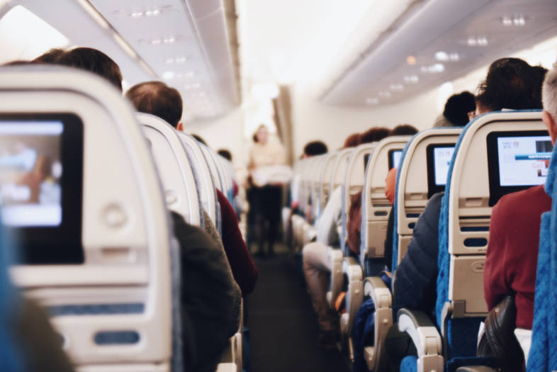 inside an airplane