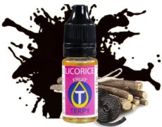 Bottle of licorice fuity flavour to vape electronic cigarette