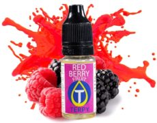 Bottle with fruity flavour for electronic cigarette with red fruit taste