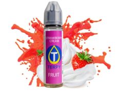 bottle of e-cigarette liquid with creamy taste 