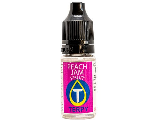 E-cigarette flavour fruity in a vial of Peach Jam