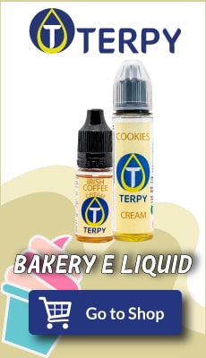 Terpy's banner of bakery liquid for e-cigarette