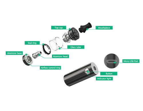 Components and operation of electronic cigarette atomizer