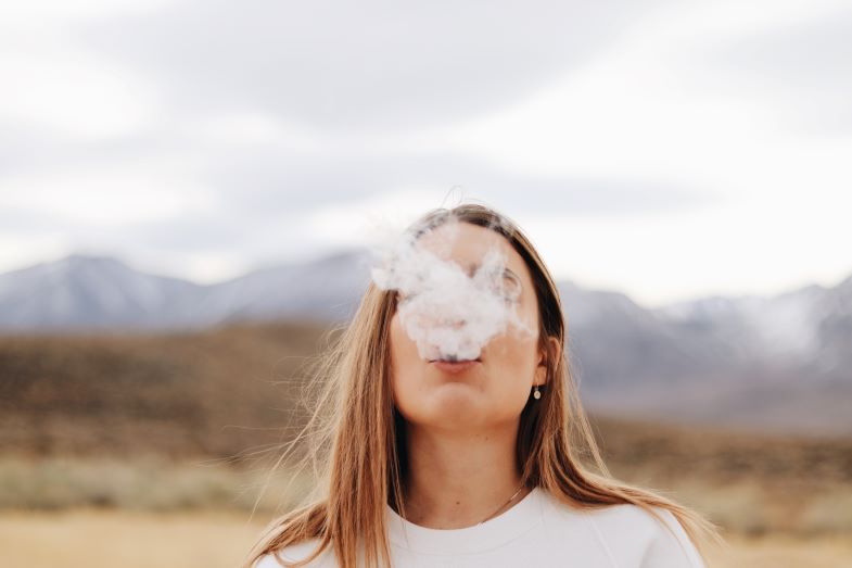 Girl vaping