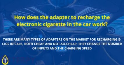 How does the adapter to recharge the electronic cigarette in the car work?