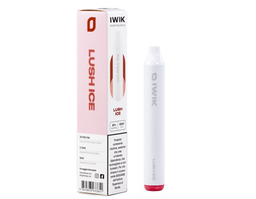 box with IWIK disposable electronic cigarette vape pen lush ice flavor