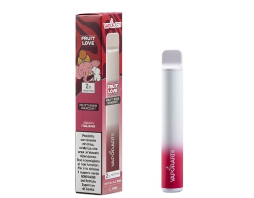box with VAPORART disposable electronic cigarette vape pen fruit love flavor