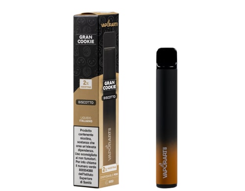 box with VAPORART disposable electronic cigarette vape pen gran cookie flavor