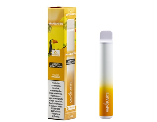 box with VAPORART disposable electronic cigarette vape pen manghito flavor