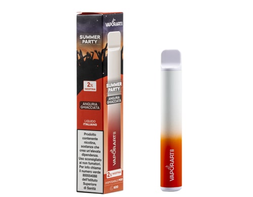 box with VAPORART disposable electronic cigarette vape pen summer party flavor