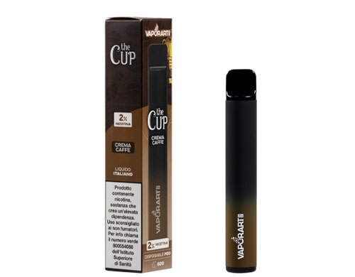 box with VAPORART disposable electronic cigarette vape pen the cup flavor